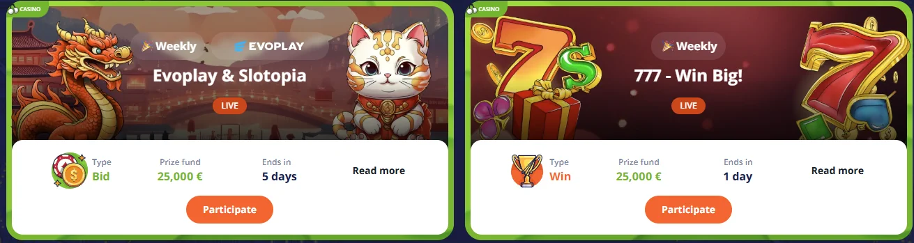 Vulkan Casino Live Tournaments